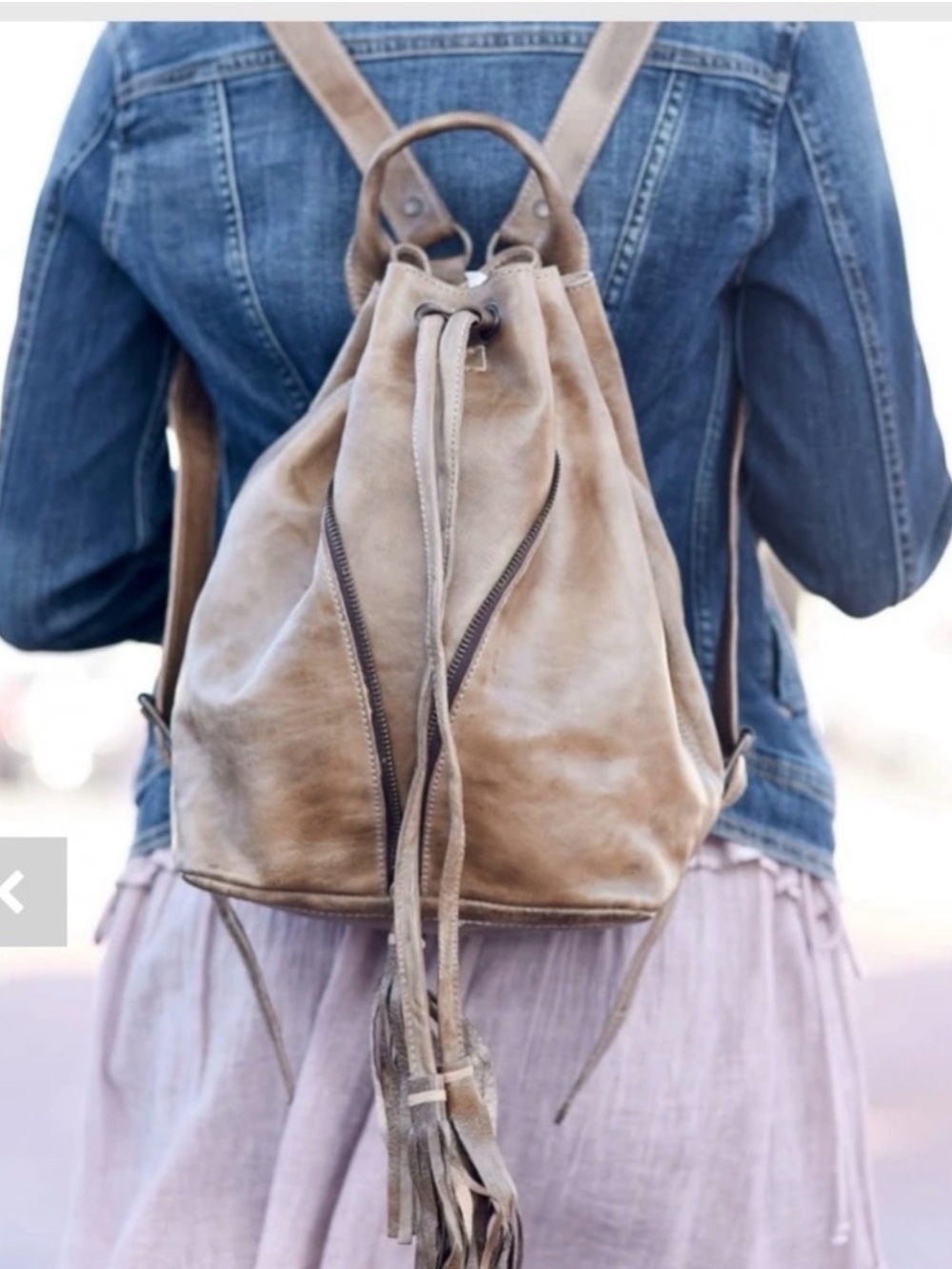 BED STU RARE Underwood LEATHER BACKPACK BAG Drawstring EUC Brown GORGEOUS!